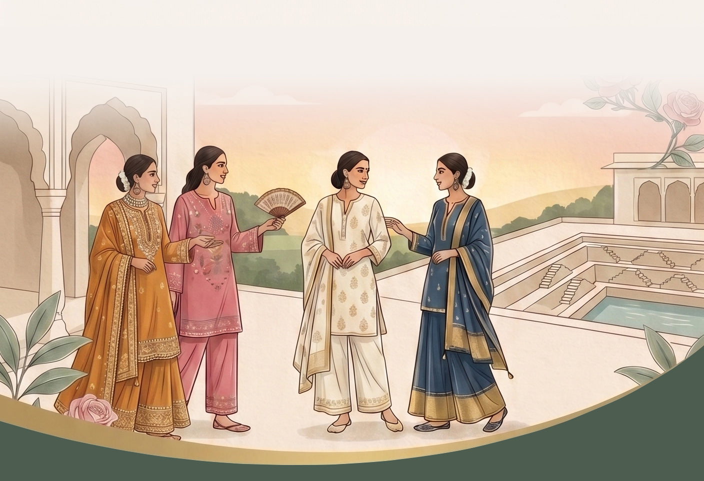 Azhara footer illustration